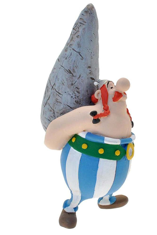 Asterix obelix with menhir Figur