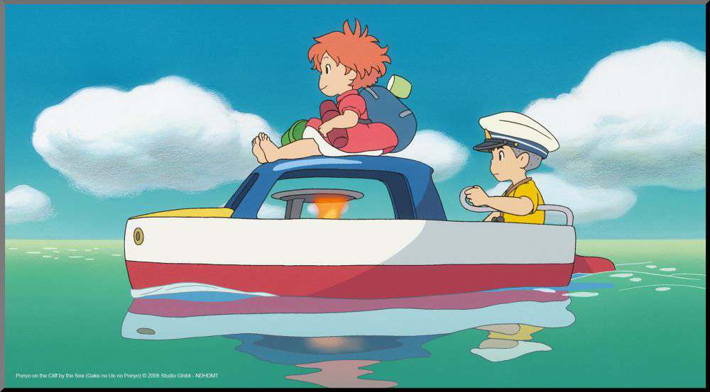 Ponyo and sosuke wood panel