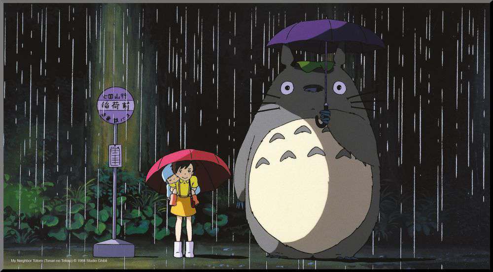 Totoro bus stop wood panel