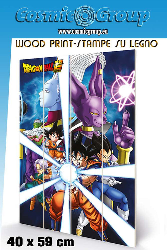 Dragon ball god destruction wood print