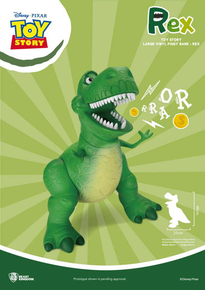 Toy story rex large vinyl piggy bank