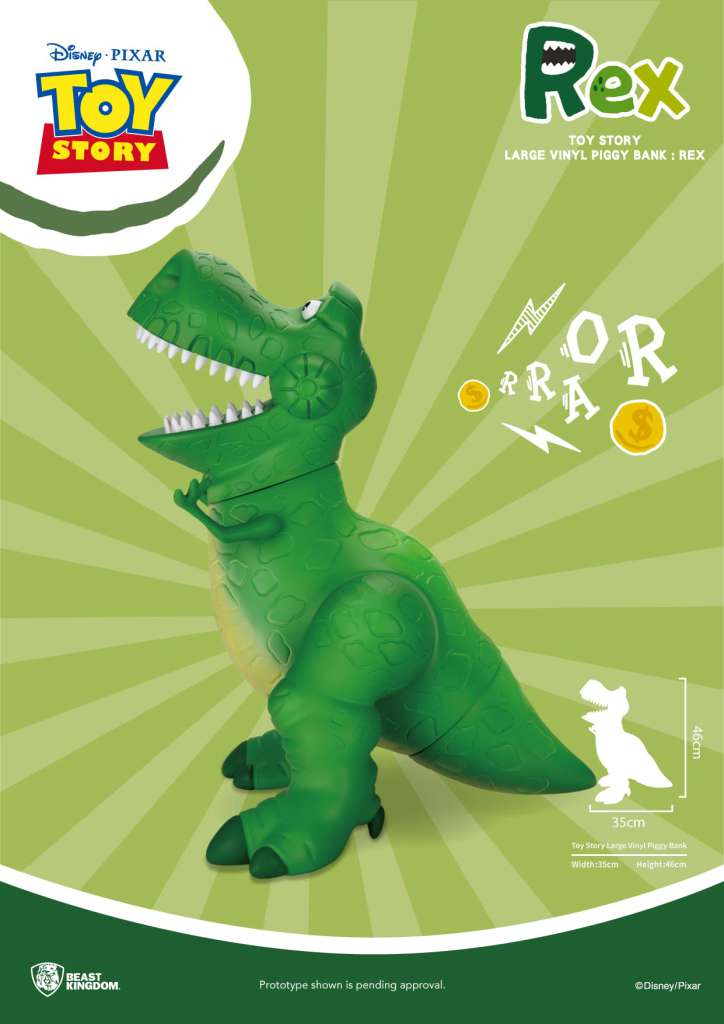 Toy story rex large vinyl piggy bank