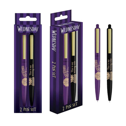 Wednesday nevermore pen set 2pk