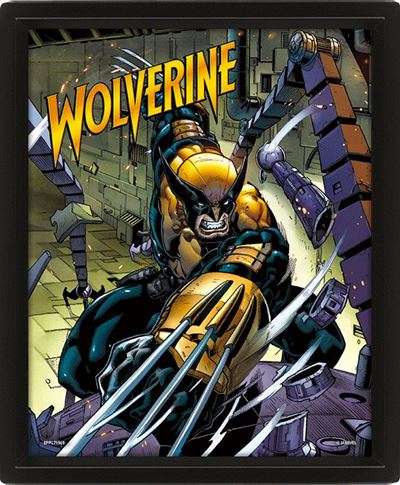 Wolverine berserker rage 3d lenticular poster framed