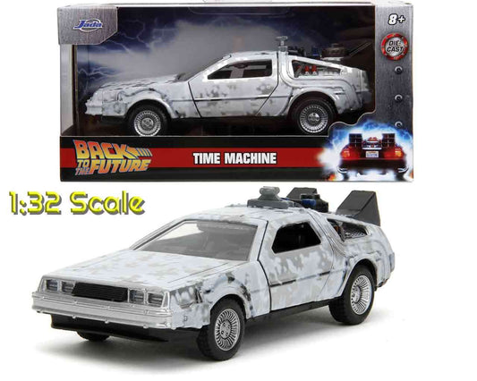 Back to the future part 1 - 1982 de lorean dmc 12  with frost effect - 1:32 die-cast model limited edition