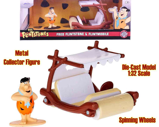 The flintsones - flintmobile with fred flintstone - 1:32 die-cast model