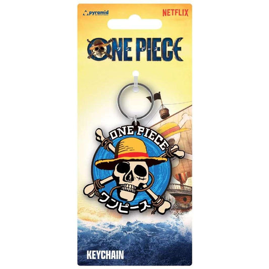 One piece live action straw hat pvc Nyckelring